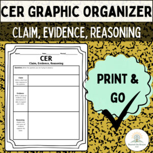 CER Science Graphic Organizer Template: Claim Evidence Reasoning