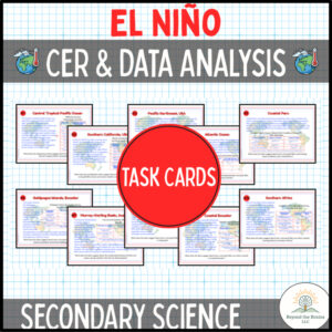 El Niño Data Analysis & Science CER Practice Task Card Activity