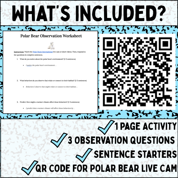 FREE Climate Change Engage Activity: Polar Bear Observation (NGSS HS Biology) - preview page 1
