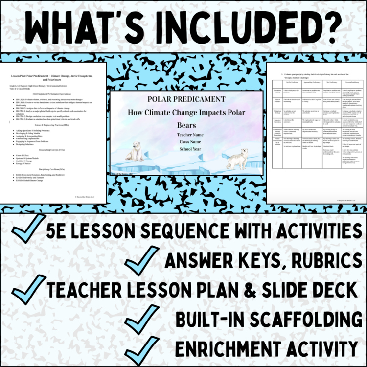 Climate Change Unit: Arctic Sea Ice and Polar Bears — High School Biology 5E Lesson - preview page 1